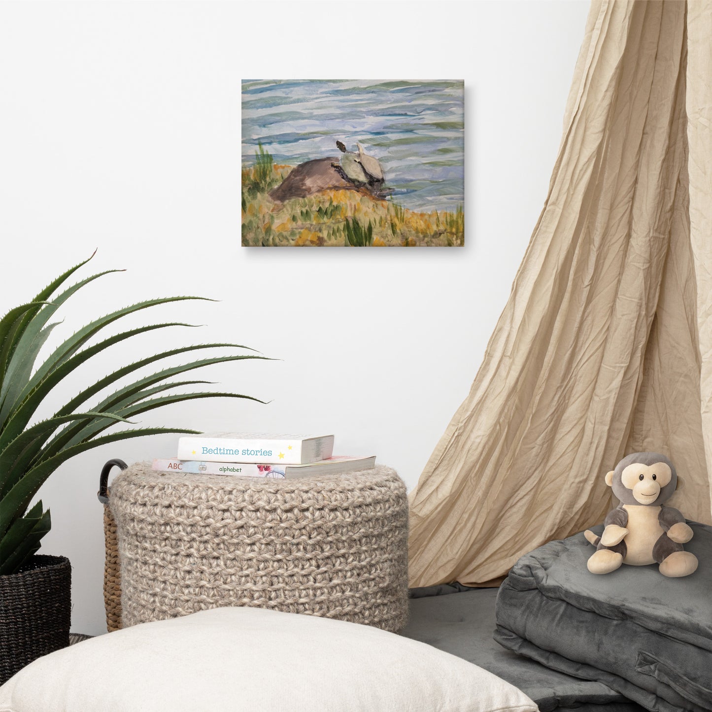 "Turtle Pals" Canvas Art Print