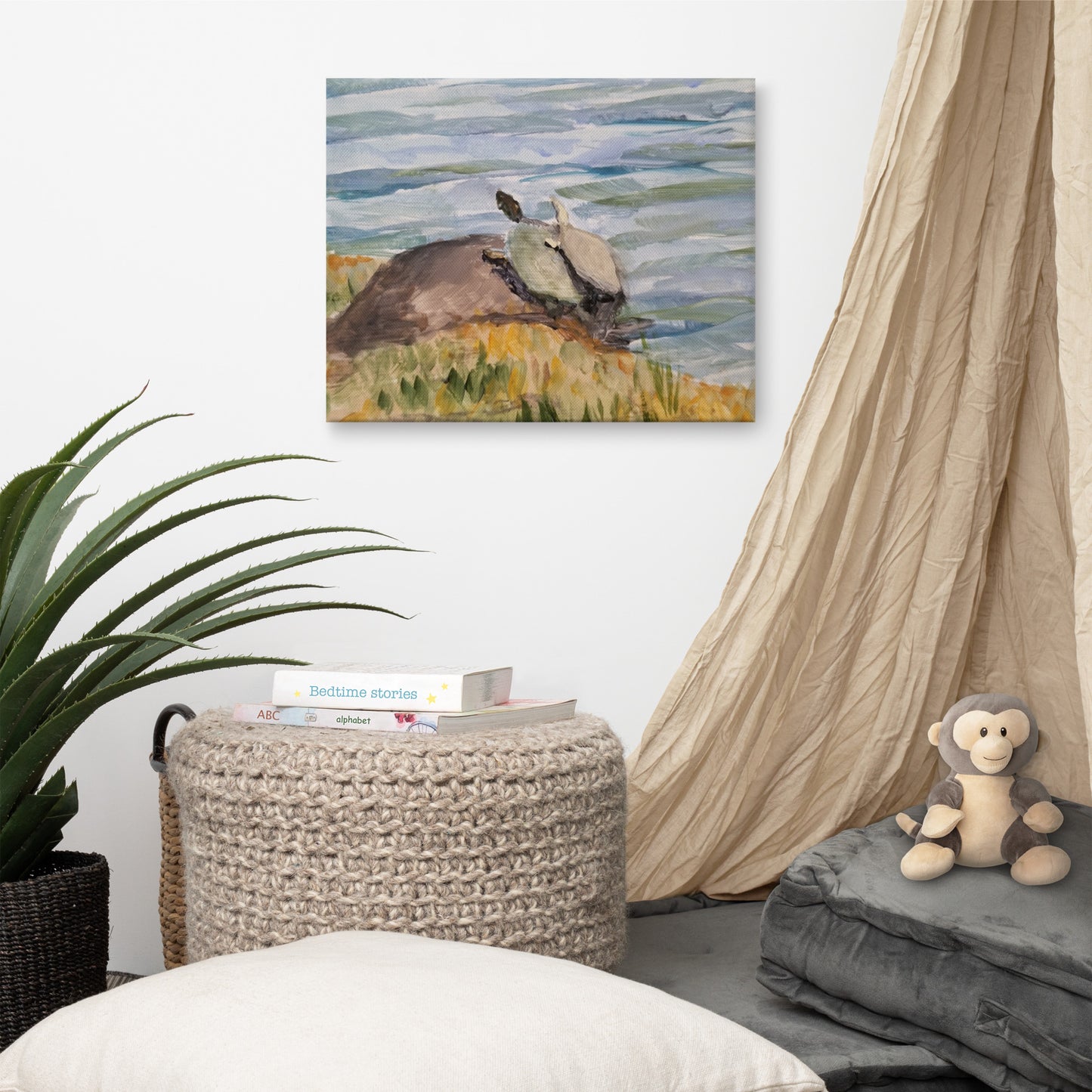 "Turtle Pals" Canvas Art Print