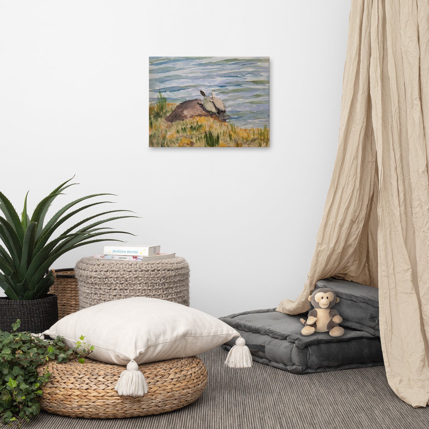 "Turtle Pals" Canvas Art Print