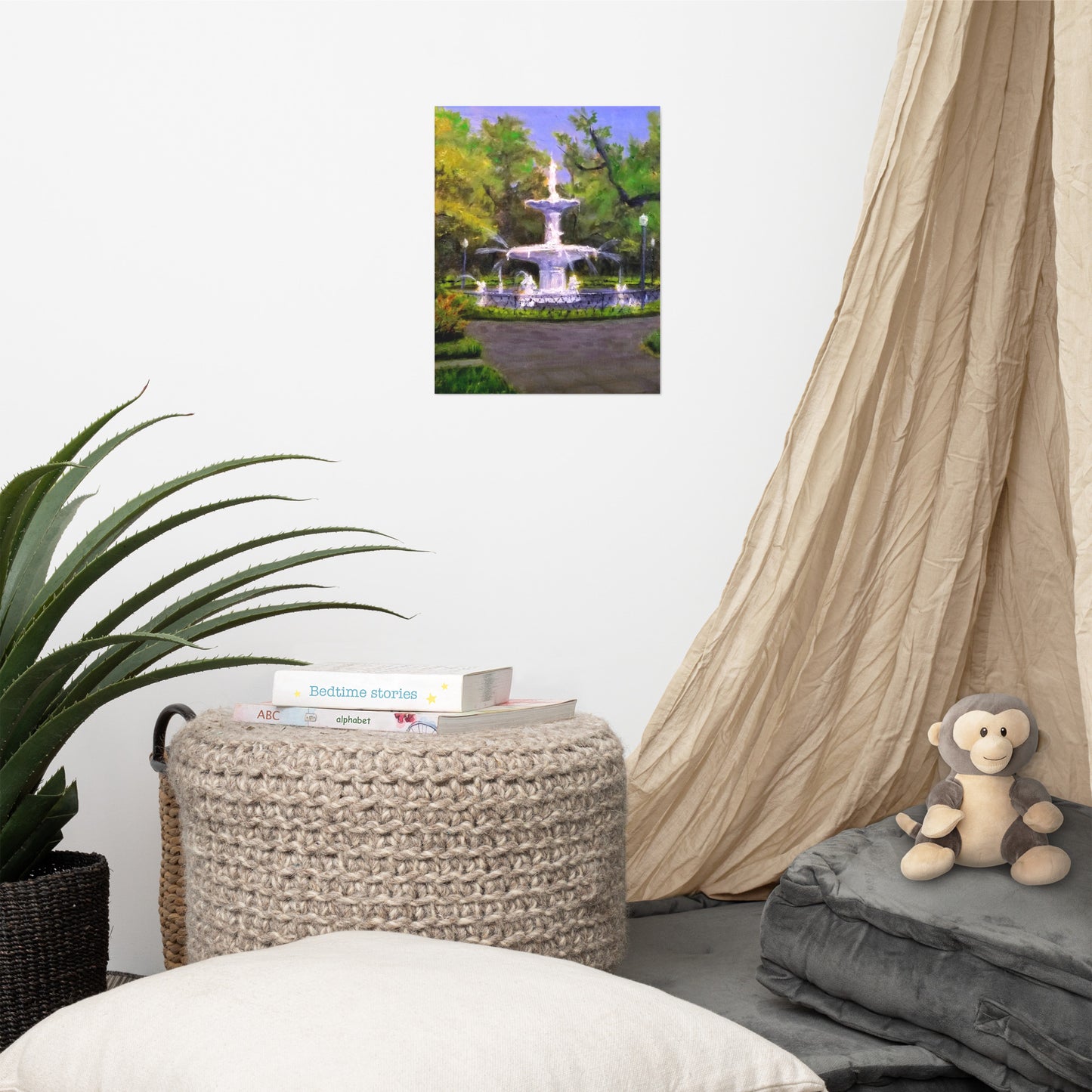 "Forsyth Fountain Plein Air #12) Poster Art Print