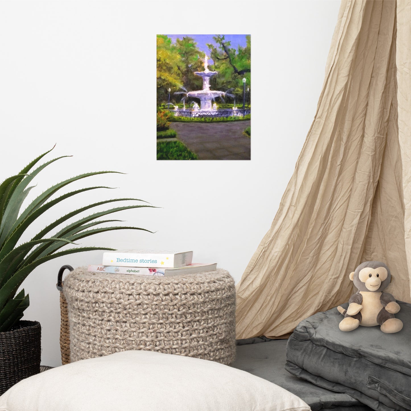 "Forsyth Fountain Plein Air #12) Poster Art Print