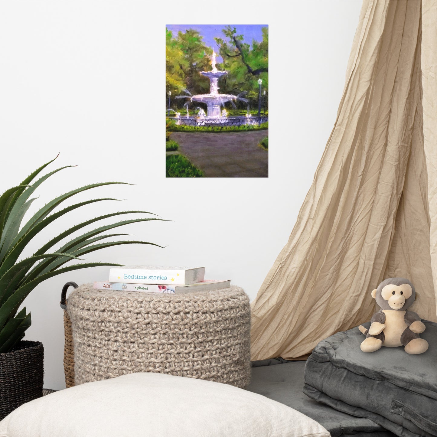 "Forsyth Fountain Plein Air #12) Poster Art Print