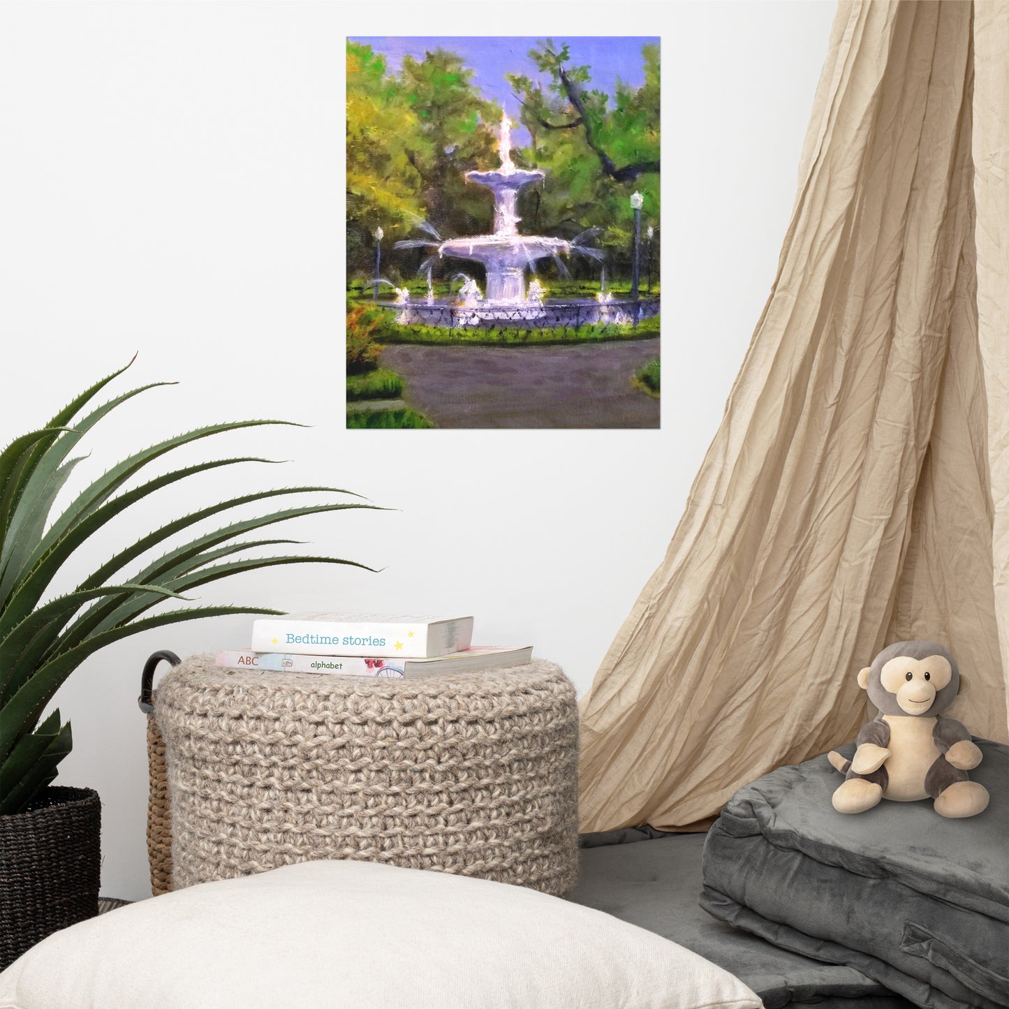 "Forsyth Fountain Plein Air #12) Poster Art Print