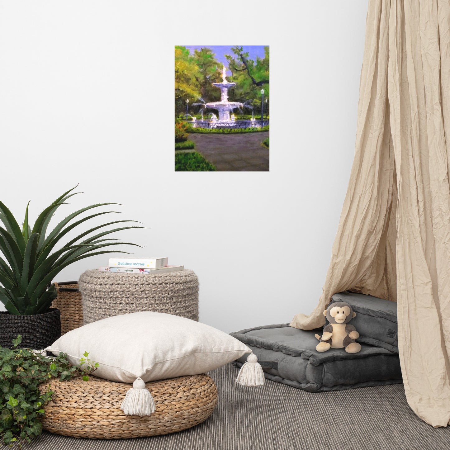 "Forsyth Fountain Plein Air #12) Poster Art Print