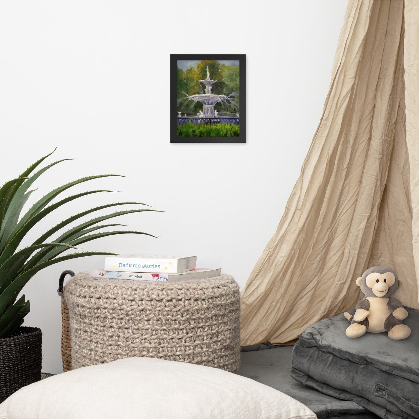 "Forsyth Fountain Plein Air #6" Framed Poster Art Print