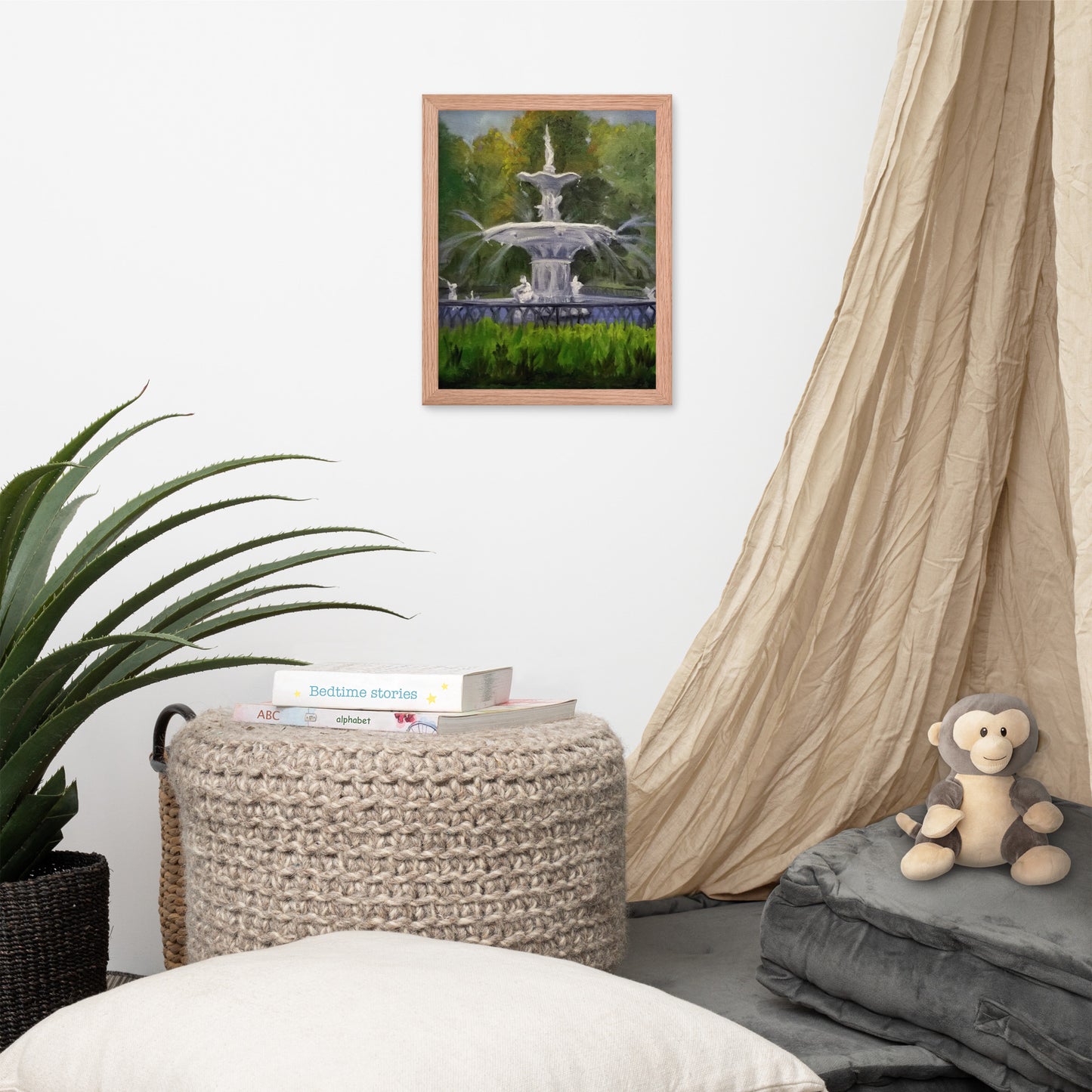 "Forsyth Fountain Plein Air #6" Framed Poster Art Print