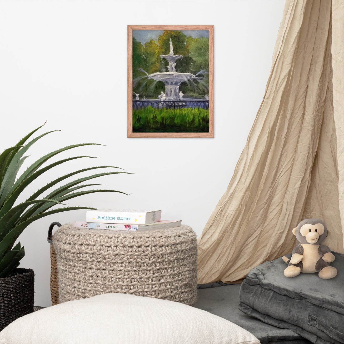 "Forsyth Fountain Plein Air #6" Framed Poster Art Print