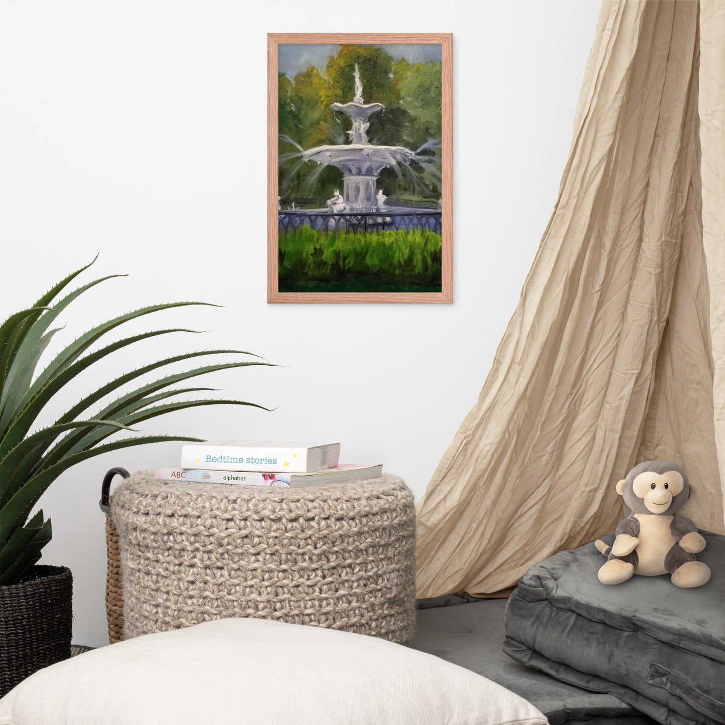 "Forsyth Fountain Plein Air #6" Framed Poster Art Print