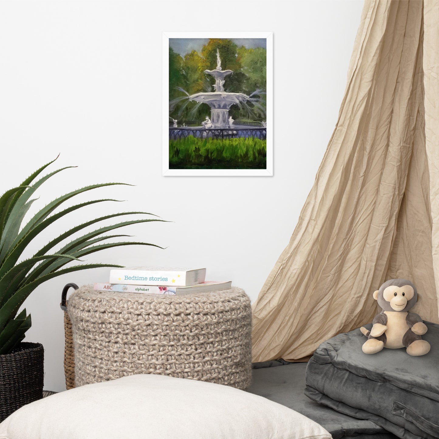 "Forsyth Fountain Plein Air #6" Framed Poster Art Print