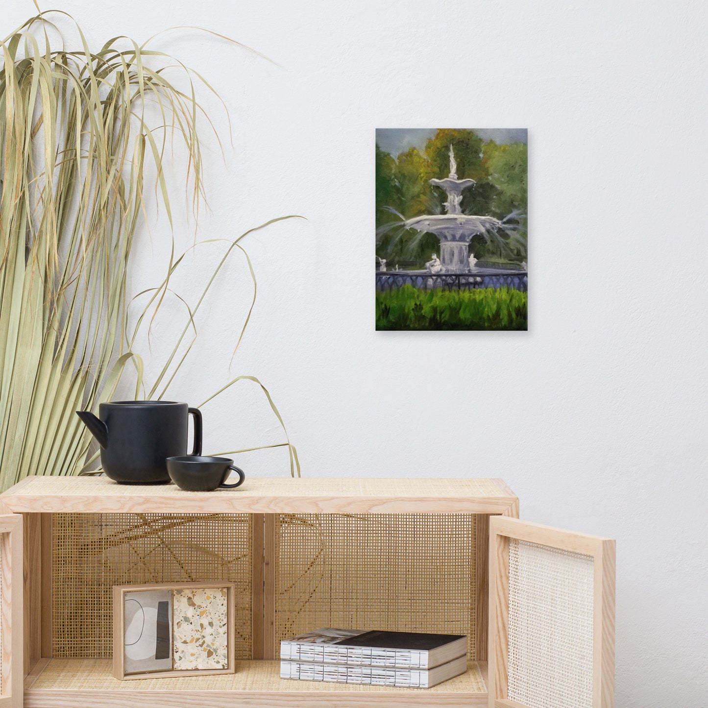 "Forsyth Fountain Plein Air #6" Canvas Art Print