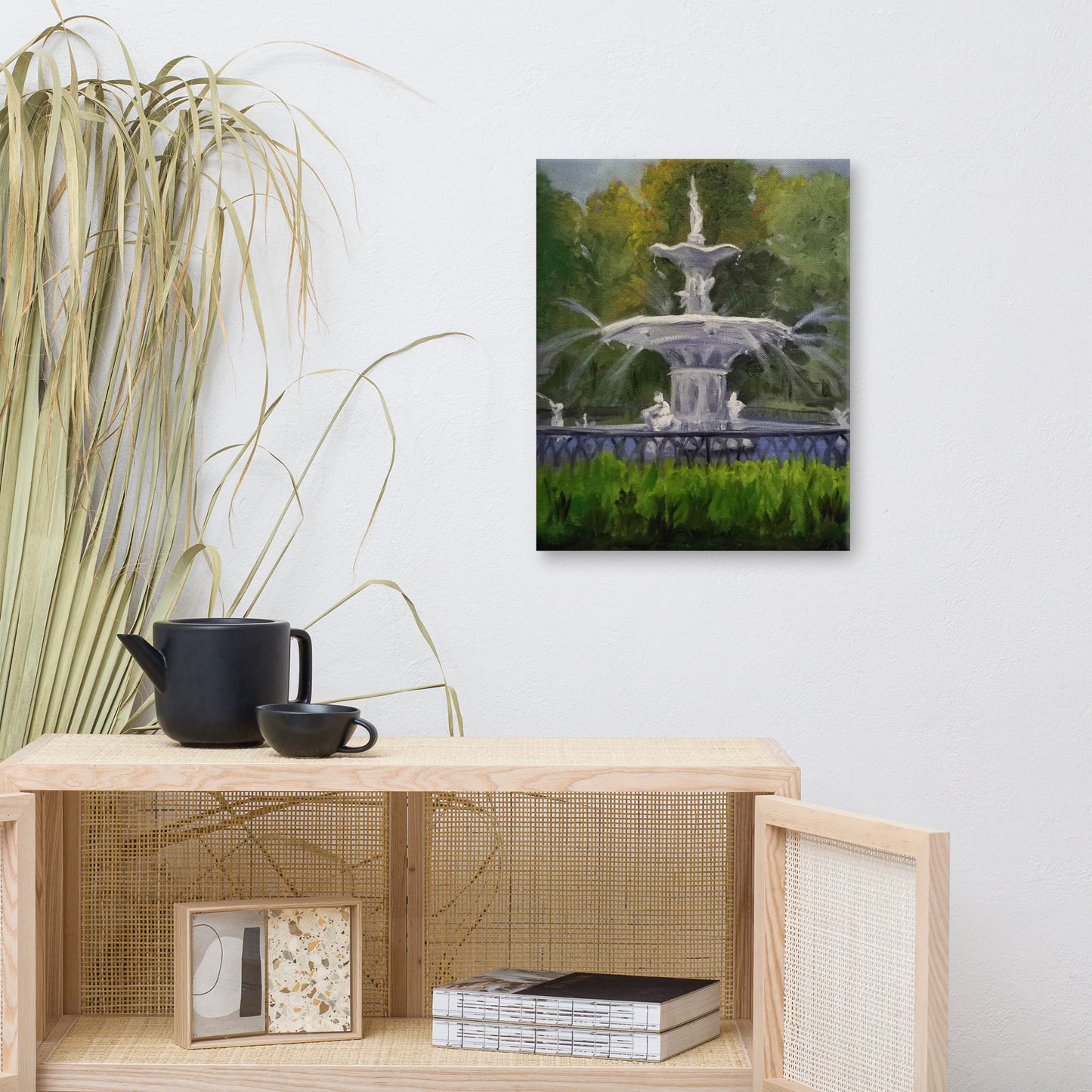 "Forsyth Fountain Plein Air #6" Canvas Art Print