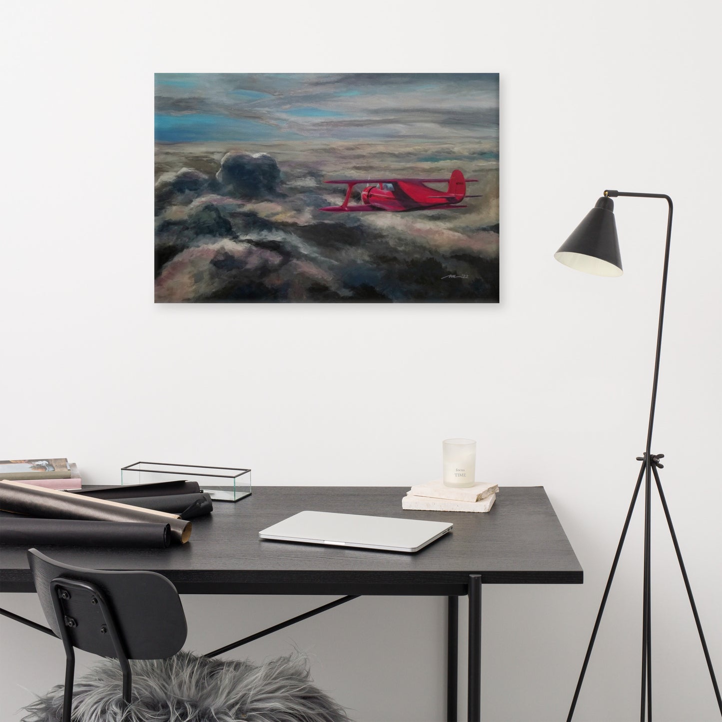 "Brave Staggerwing Flight" Canvas Art Print