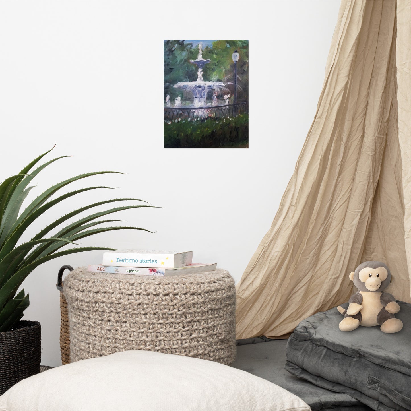 "Forsyth Fountain Plein Air #1" Poster Art Print