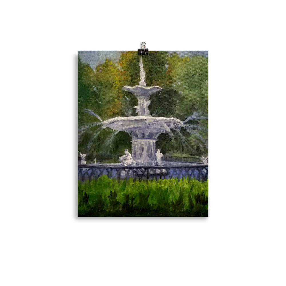 "Forsyth Fountain Plein Air #6" Poster Art Print