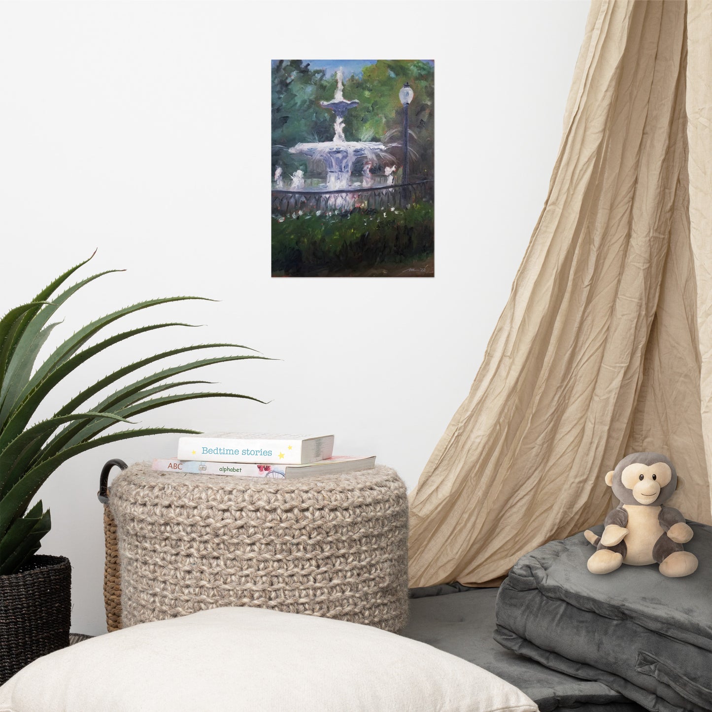 "Forsyth Fountain Plein Air #1" Poster Art Print