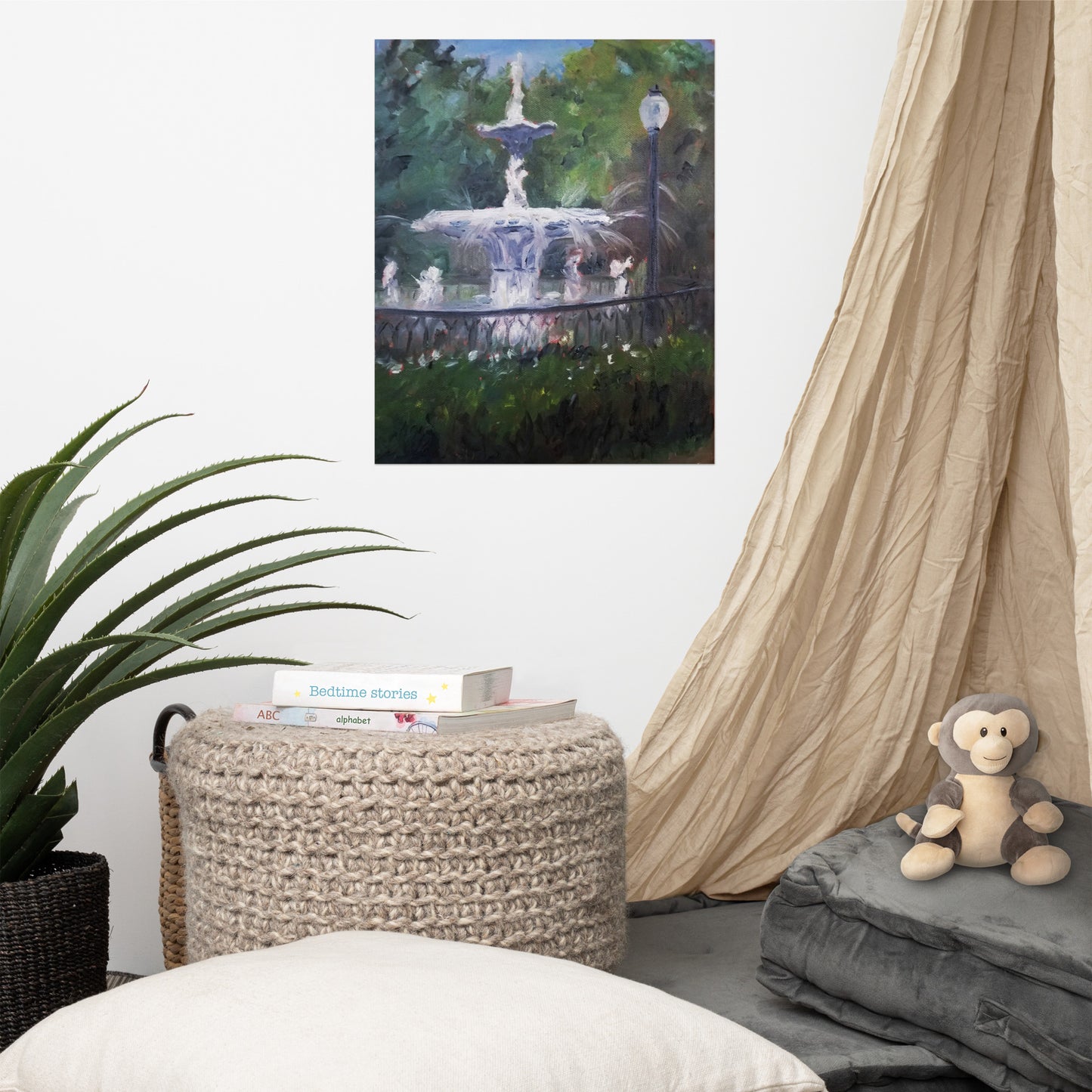 "Forsyth Fountain Plein Air #1" Poster Art Print