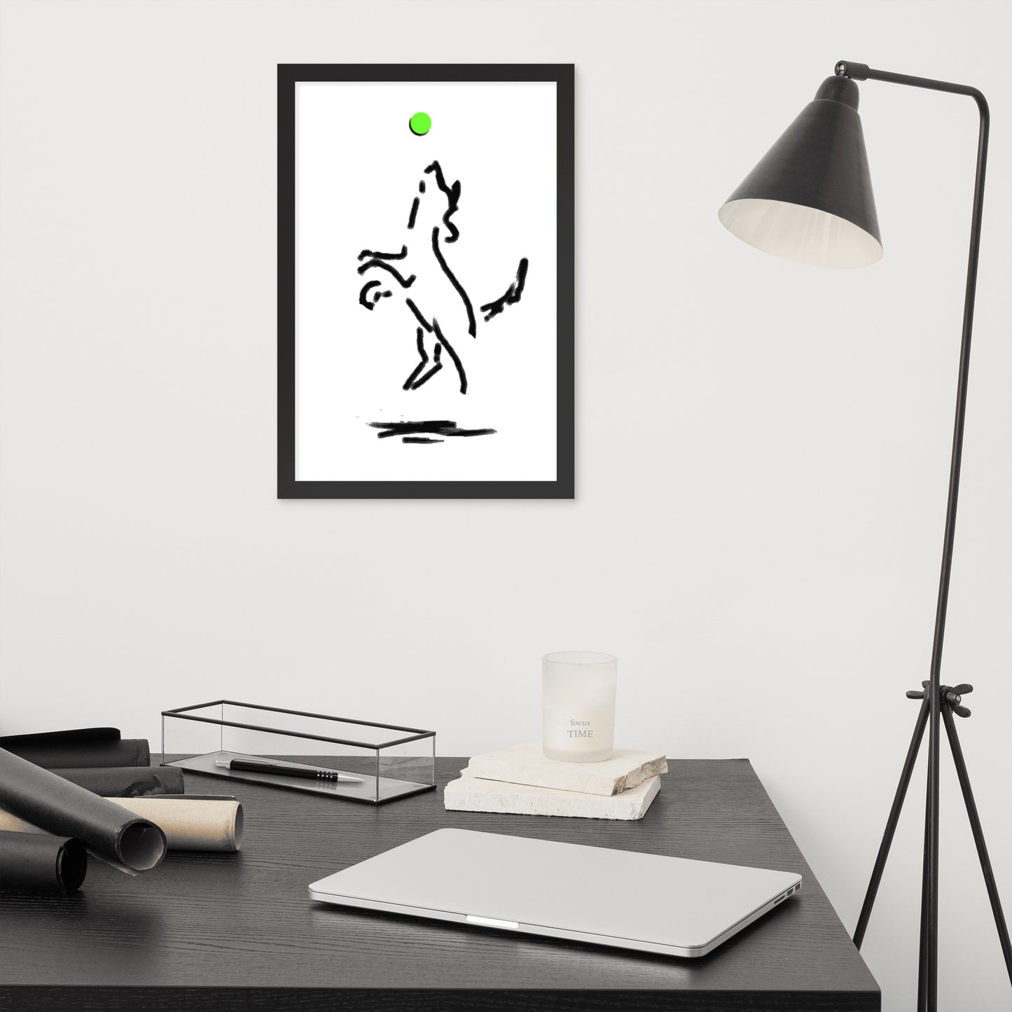 "Happy Dog" Framed Poster Art Print