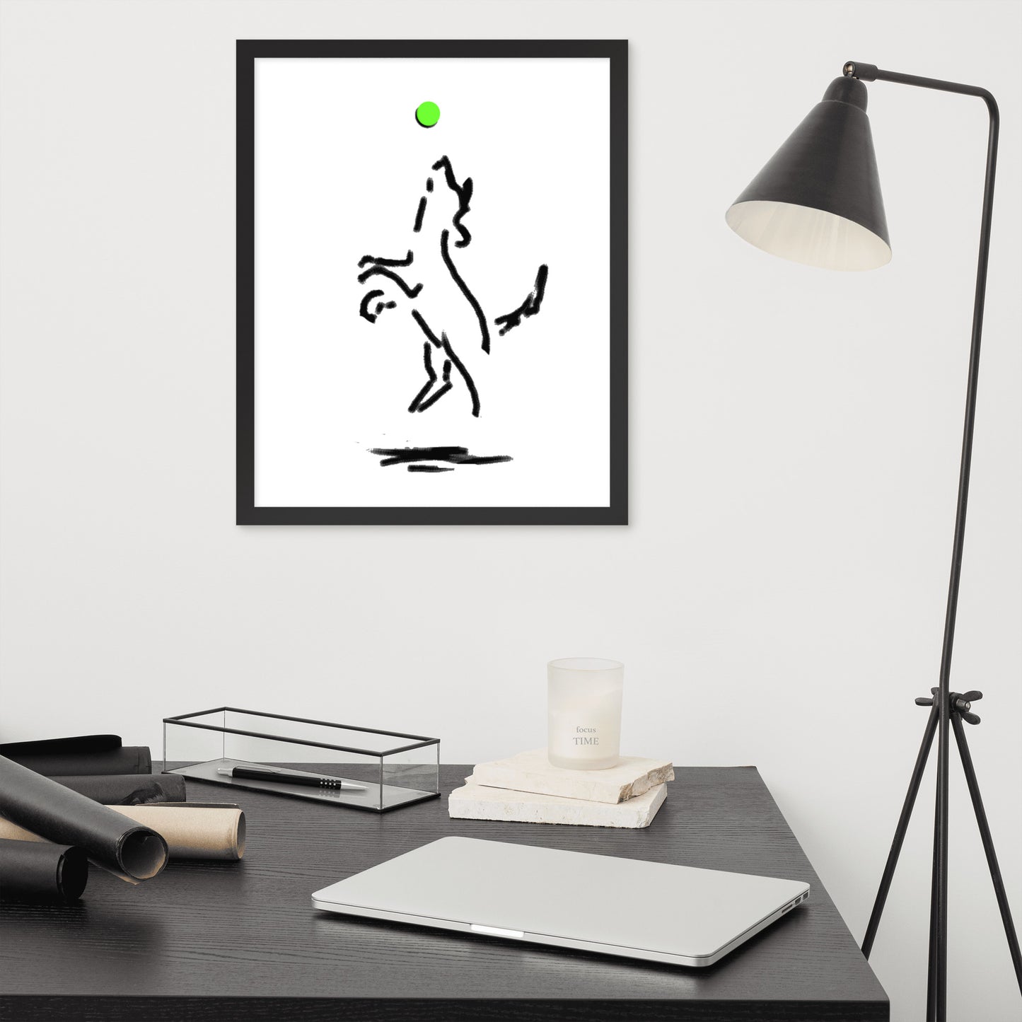 "Happy Dog" Framed Poster Art Print