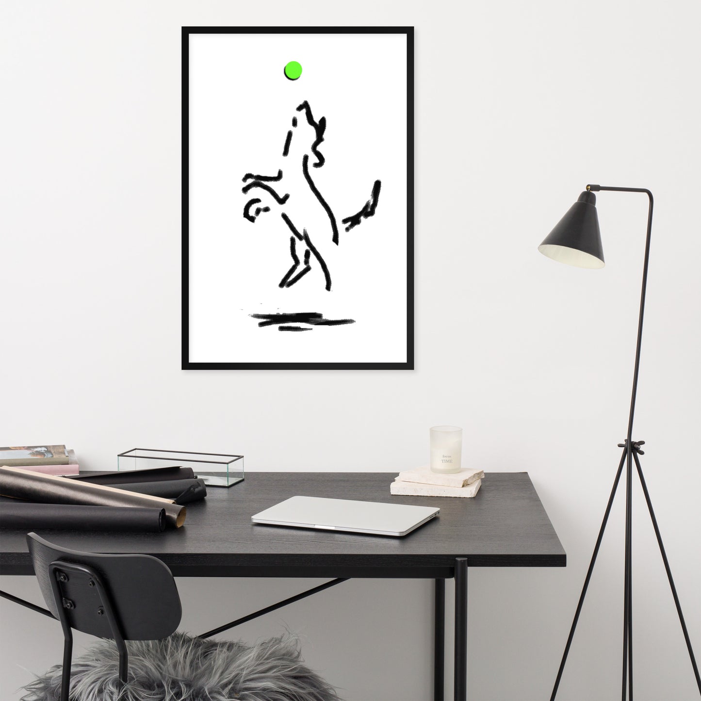 "Happy Dog" Framed Poster Art Print