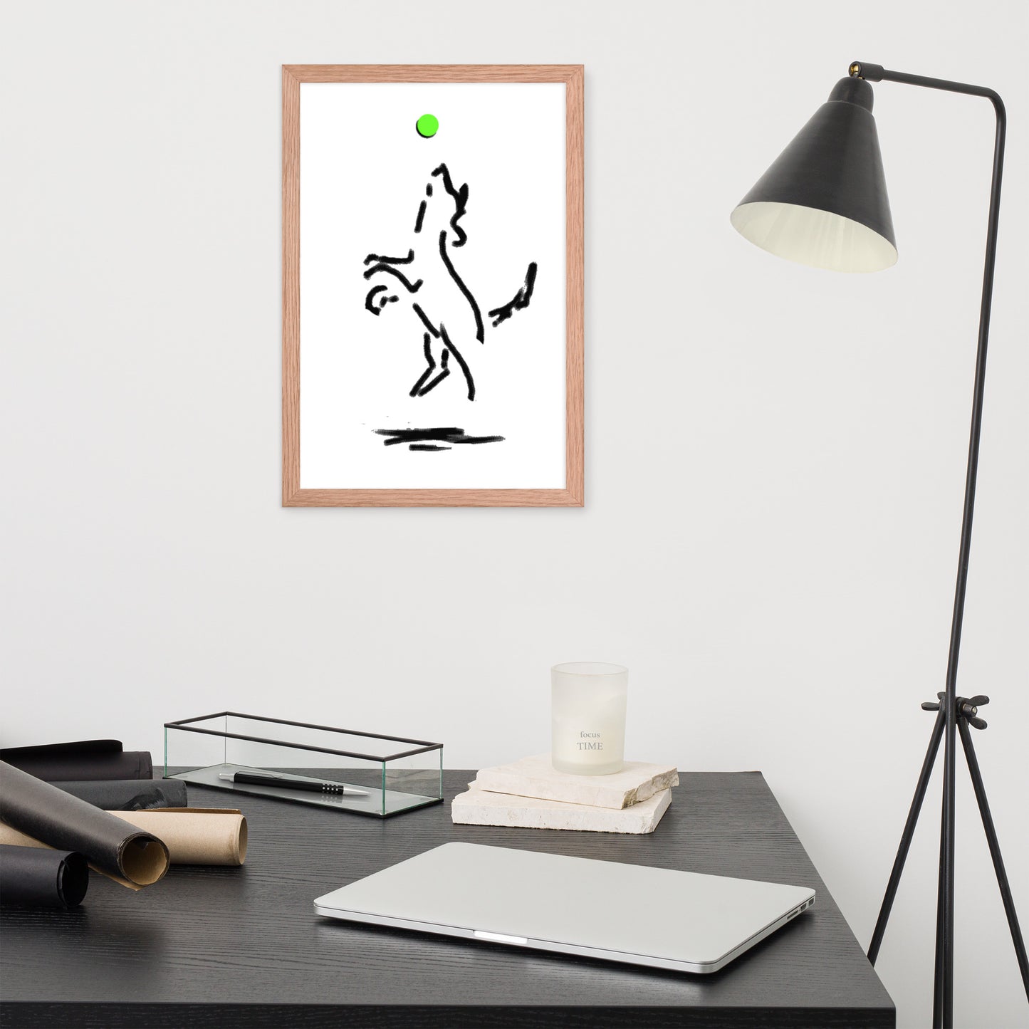 "Happy Dog" Framed Poster Art Print