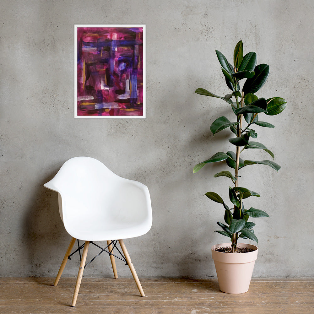 "Portrait in Violet and Gold" Framed Poster Art Print