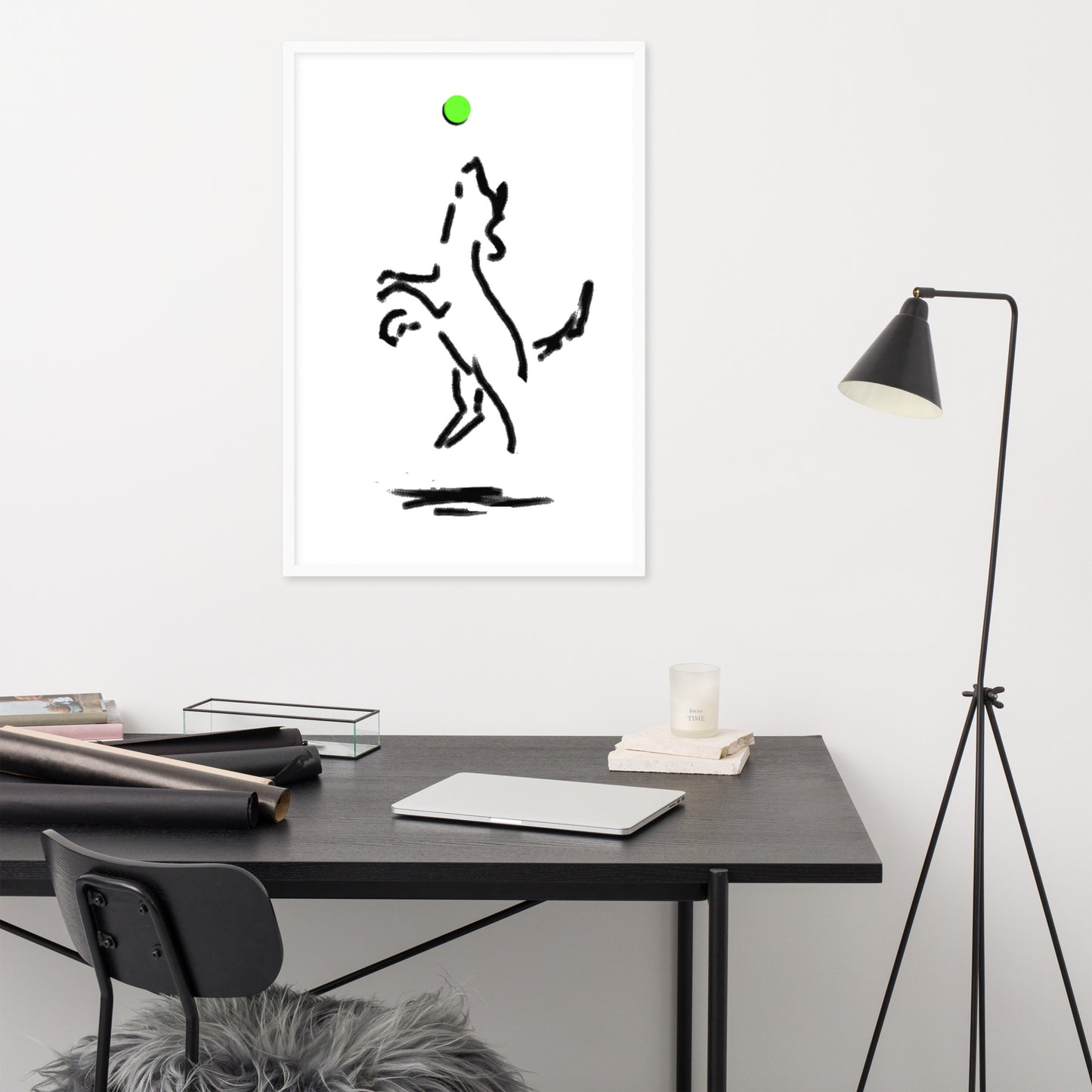 "Happy Dog" Framed Poster Art Print