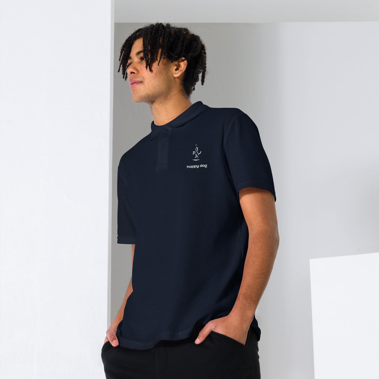 "Happy Dog" Unisex pique polo shirt