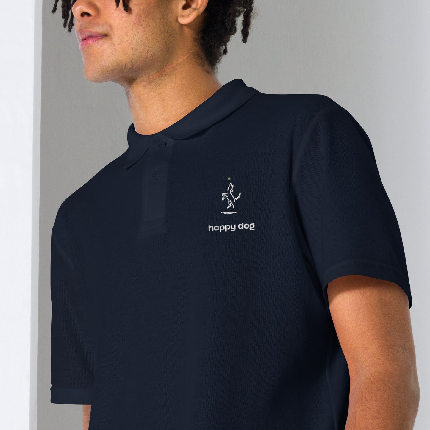 "Happy Dog" Unisex pique polo shirt